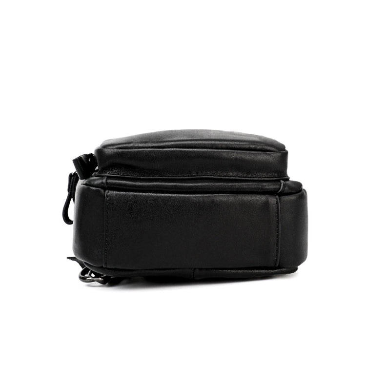 Men Leather Chest Bag Retro Shoulder Bag(Black) - Single-shoulder Bags by PMC TechLife | Online Shopping South Africa | PMC TechLife | Buy Now Pay Later Mobicred