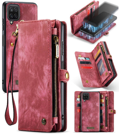 For Samsung Galaxy A12 CaseMe Detachable Multifunctional Horizontal Flip Leather Case, with Card Slot & Holder & Zipper Wallet & Photo Frame(Red) - Galaxy Phone Cases by CaseMe | Online Shopping South Africa | PMC Jewellery | Buy Now Pay Later Mobicred