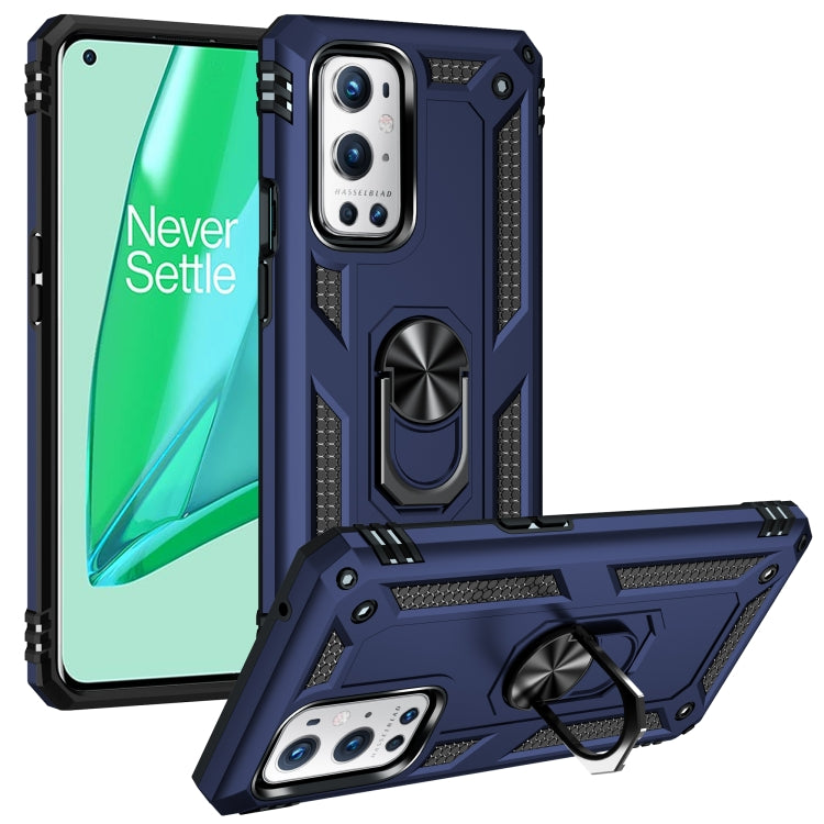 For OnePlus 9 Pro Shockproof TPU + PC Protective Case with 360 Degree Rotating Holder(Blue) - OnePlus Cases by PMC Jewellery | Online Shopping South Africa | PMC Jewellery