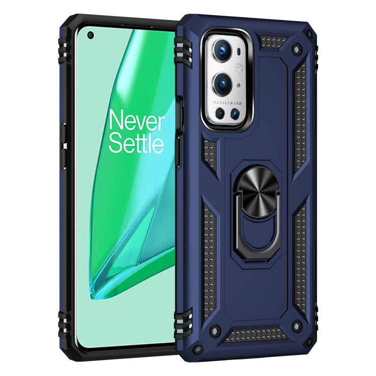 For OnePlus 9 Pro Shockproof TPU + PC Protective Case with 360 Degree Rotating Holder(Blue) - OnePlus Cases by PMC Jewellery | Online Shopping South Africa | PMC Jewellery