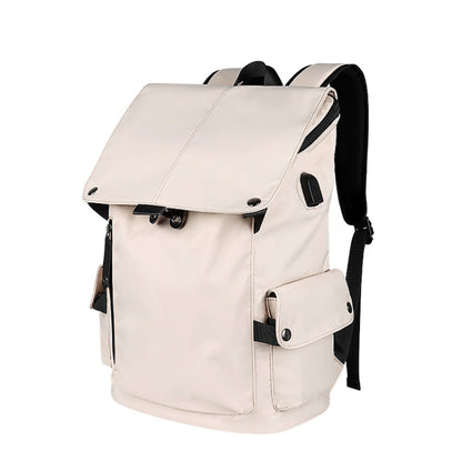 SJ02 13-15.6 inch Universal Large-capacity Laptop Backpack with USB Charging Port(Apricot) - Backpack by PMC Jewellery | Online Shopping South Africa | PMC Jewellery | Buy Now Pay Later Mobicred