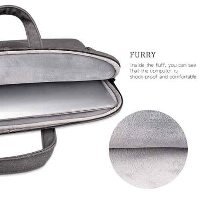 ST06SDJ Frosted PU Business Laptop Bag with Detachable Shoulder Strap, Size:14.1-15.4 inch(Light Gray) - 15 inch by PMC Jewellery | Online Shopping South Africa | PMC Jewellery | Buy Now Pay Later Mobicred