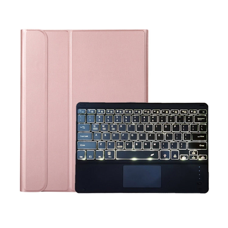 A126-AS For Huawei MatePad Pro 12.6 2021 Sheep Texture Ultra-thin Backlight Bluetooth Keyboard Horizontal Flip Leather Tablet Case with Holder & Touchpad(Rose Gold) - Huawei Keyboard by PMC Jewellery | Online Shopping South Africa | PMC Jewellery