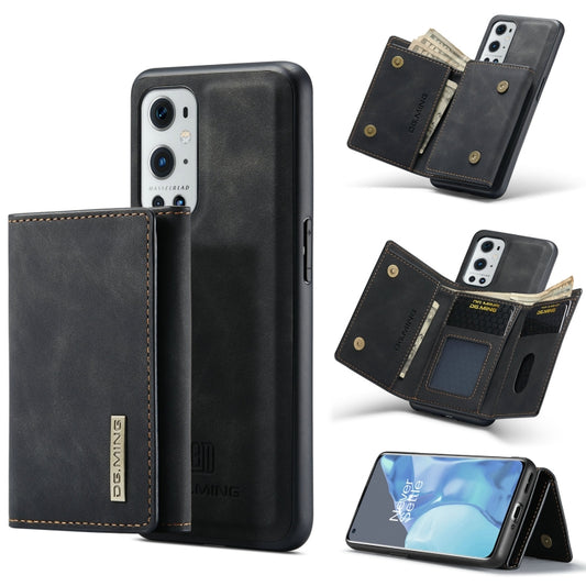 For OnePlus 9 Pro DG.MING M1 Series 3-Fold Multi Card Wallet  Back Cover Shockproof Case with Holder Function(Black) -  by DG.MING | Online Shopping South Africa | PMC Jewellery | Buy Now Pay Later Mobicred