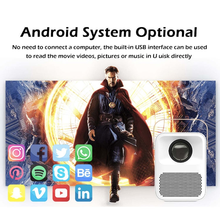 WEJOY Y1 1920x1080P 100 ANSI Lumens Portable Home Theater LED HD Digital Projector with Battery, Android 6.0, 1G+16G,US Plug(White) - LED Projector by WEJOY | Online Shopping South Africa | PMC Jewellery | Buy Now Pay Later Mobicred