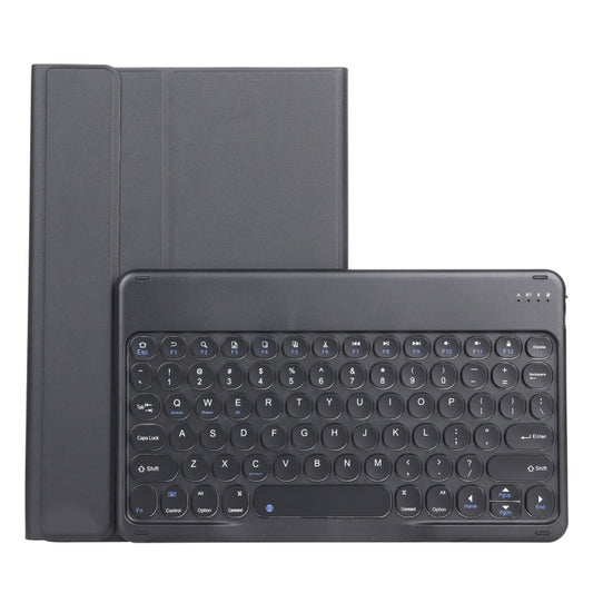 For Lenovo Pad Plus 11 inch TB-J607F / Tab P11 11 inch TB-J606F / Pad 11 inch YAM12 Lambskin Texture Detachable Round Keycap Bluetooth Keyboard Leather Tablet Case with Holder(Black) - Lenovo Keyboard by PMC Jewellery | Online Shopping South Africa | PMC Jewellery