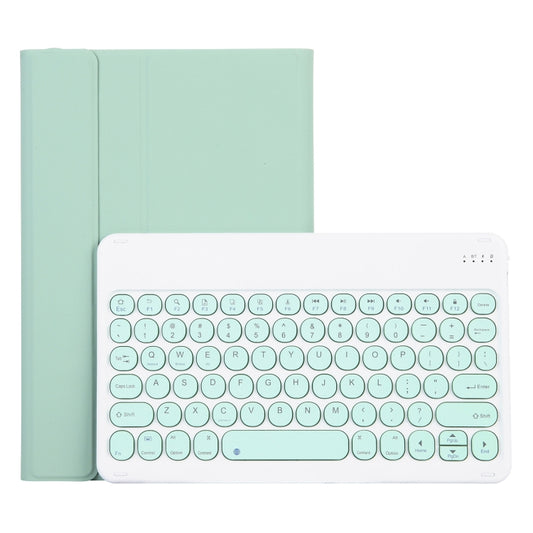 For Lenovo Pad Pro 11.5 inch 2021 TB-J716F / Tab P11 Pro 11.5 inch TB-J706F YAM13 Lambskin Texture Detachable Round Keycap Bluetooth Keyboard Leather Tablet Case with Holder(Light Green) - Lenovo Keyboard by PMC Jewellery | Online Shopping South Africa | PMC Jewellery