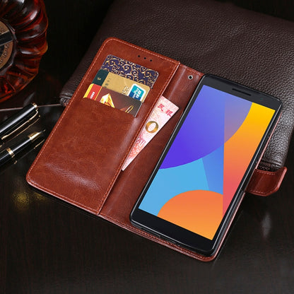 For Alcatel 1 2021 idewei Crazy Horse Texture Horizontal Flip Leather Case with Holder & Card Slots & Wallet(Brown) - More Brand by idewei | Online Shopping South Africa | PMC Jewellery | Buy Now Pay Later Mobicred