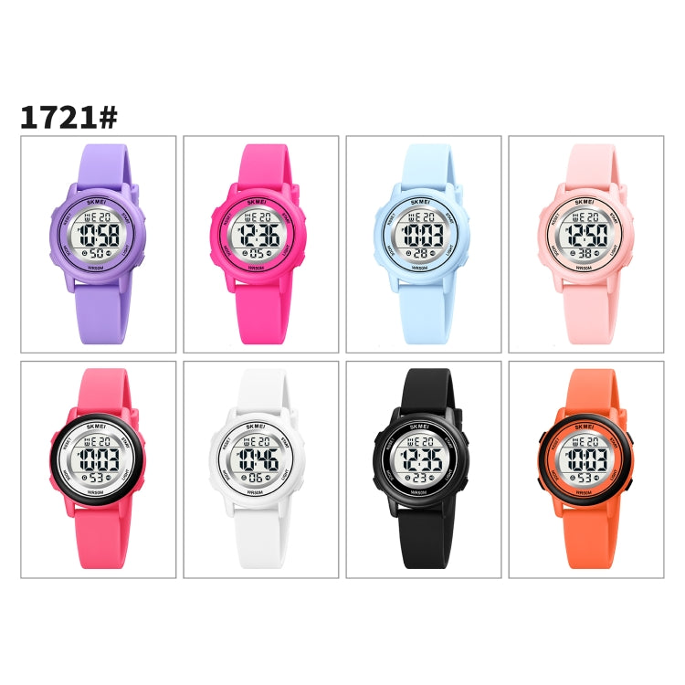 SKMEI 1721 Triplicate Round Dial LED Digital Display Luminous Silicone Strap Electronic Watch(Pink Blue) - free shipping - PMC TechLife - Order now!