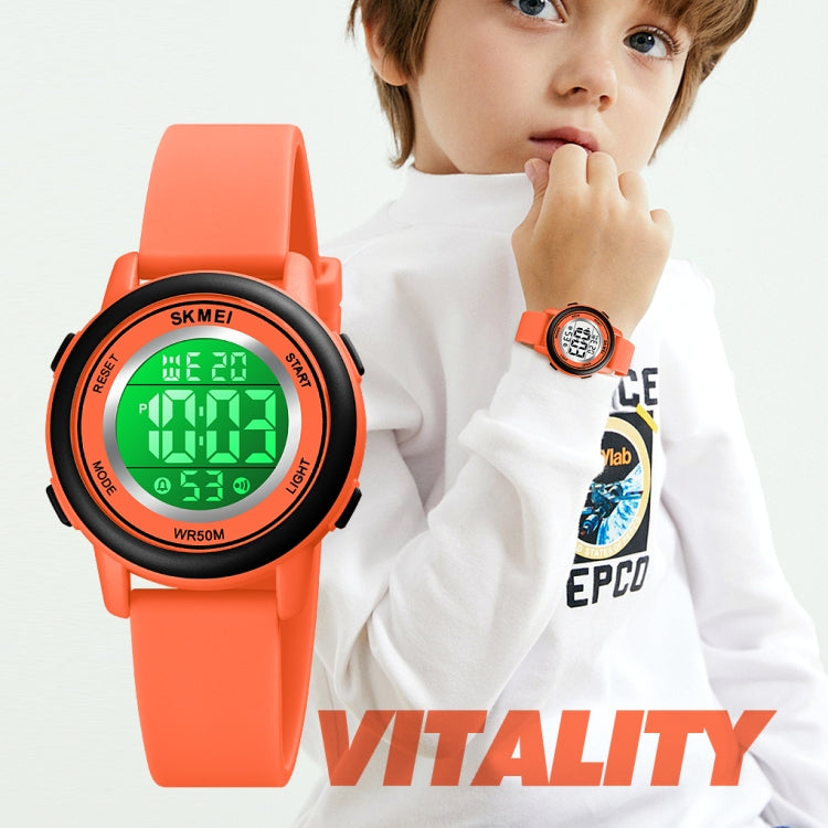 SKMEI 1721 Triplicate Round Dial LED Digital Display Luminous Silicone Strap Electronic Watch(Pink Blue) - free shipping - PMC TechLife - Order now!