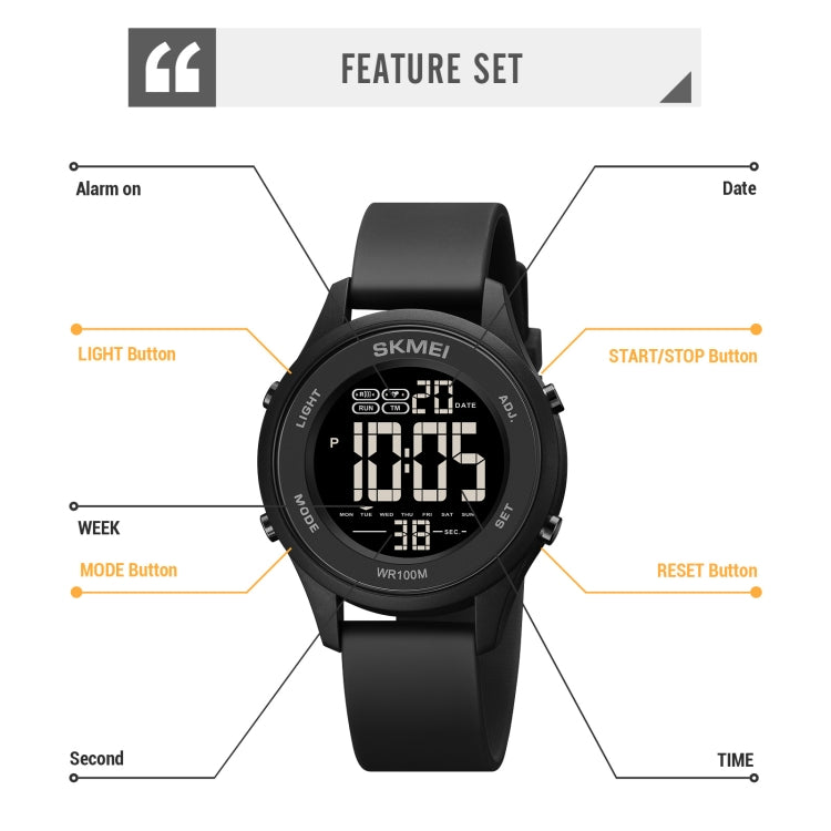 SKMEI 1758 Multifunctional LED Digital Display Luminous Silicone Strap Electronic Watch(Dark Blue) - free shipping - PMC TechLife - Order now!