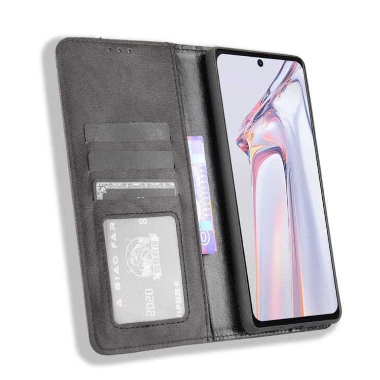 For Blackview A100 Magnetic Buckle Retro Crazy Horse Texture Horizontal Flip Leather Case with Holder & Card Slots & Photo Frame(Black) - More Brand by PMC Jewellery | Online Shopping South Africa | PMC Jewellery | Buy Now Pay Later Mobicred