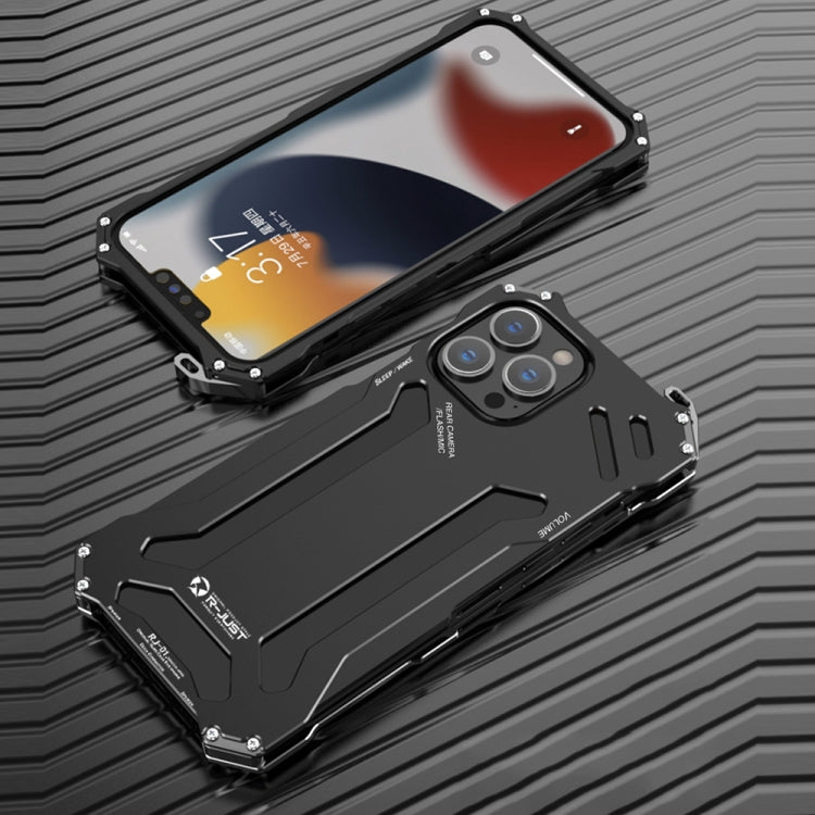 For iPhone 13 Pro Max R-JUST Shockproof Armor Metal Protective Case (Black) - iPhone 13 Pro Max Cases by R-JUST | Online Shopping South Africa | PMC Jewellery | Buy Now Pay Later Mobicred