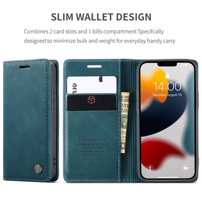 For iPhone 13 mini CaseMe-013 Multifunctional Retro Frosted Horizontal Flip Leather Case with Card Slot & Holder & Wallet (Blue) - iPhone 13 mini Cases by CaseMe | Online Shopping South Africa | PMC Jewellery | Buy Now Pay Later Mobicred