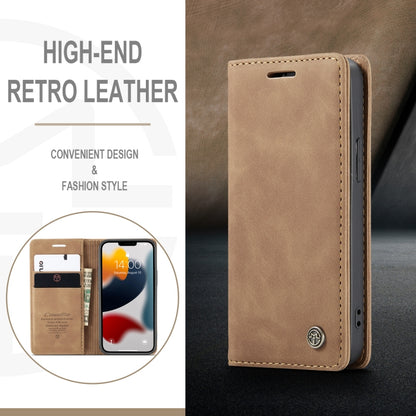 For iPhone 13 CaseMe-013 Multifunctional Retro Frosted Horizontal Flip Leather Case with Card Slot & Holder & Wallet(Brown) - iPhone 13 Cases by CaseMe | Online Shopping South Africa | PMC Jewellery | Buy Now Pay Later Mobicred