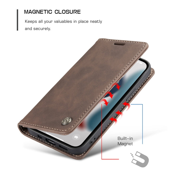 For iPhone 13 Pro Max CaseMe-013 Multifunctional Retro Frosted Horizontal Flip Leather Case with Card Slot & Holder & Wallet (Coffee) - iPhone 13 Pro Max Cases by CaseMe | Online Shopping South Africa | PMC Jewellery | Buy Now Pay Later Mobicred