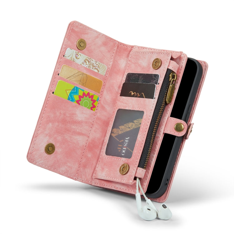 For iPhone 13 CaseMe-008 Detachable Multifunctional Horizontal Flip Leather Case(Pink) - free shipping - PMC Jewellery - Order now!