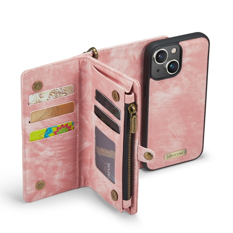 For iPhone 13 CaseMe-008 Detachable Multifunctional Horizontal Flip Leather Case(Pink) - free shipping - PMC Jewellery - Order now!