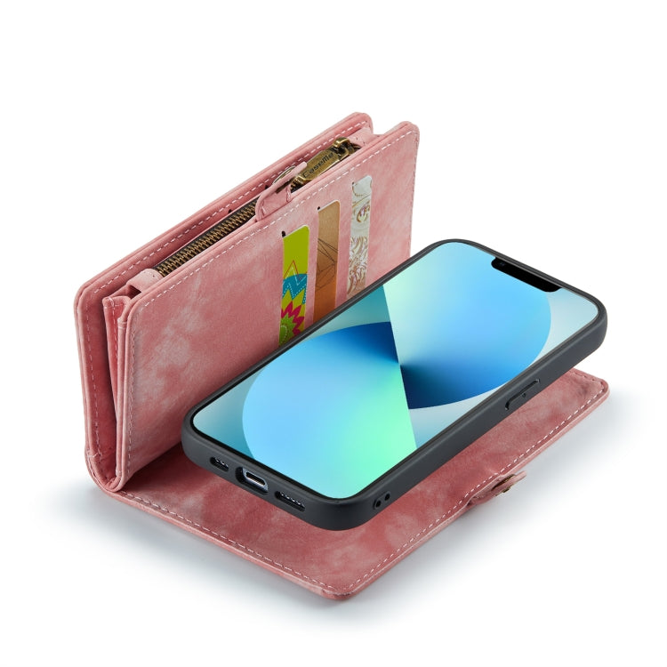 For iPhone 13 CaseMe-008 Detachable Multifunctional Horizontal Flip Leather Case(Pink) - free shipping - PMC Jewellery - Order now!