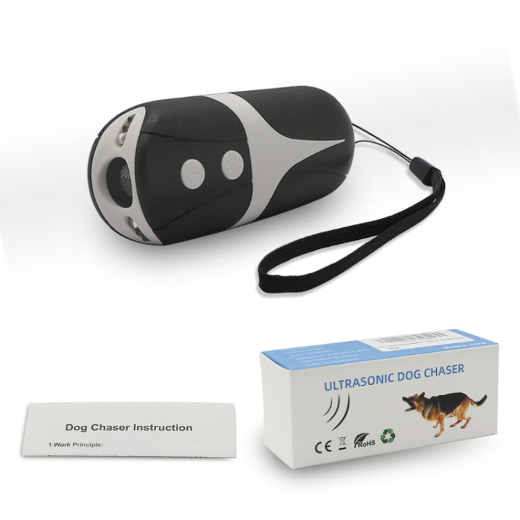 RC-534 Handheld Portable Ultrasonic Dog Repeller with LED Lights(Black + White) - Training Aids by PMC TechLife | Online Shopping South Africa | PMC TechLife | Buy Now Pay Later Mobicred