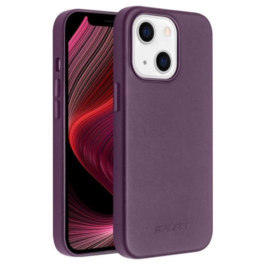 For iPhone 13 QIALINO Nappa Cowhide MagSafe Magnetic Protective Case(Purple Crystal) - iPhone 13 Cases by QIALINO | Online Shopping South Africa | PMC Jewellery | Buy Now Pay Later Mobicred