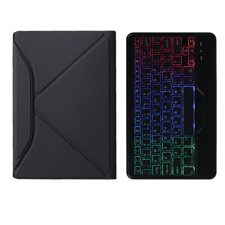 BM10S Backlight Edition Diamond Texture Detachable Bluetooth Keyboard Leather Tablet Case with Pen Slot & Triangular Back Support For Lenovo Smart Tab M10 HPD Plus TB-X606F 10.3 inch(Black) - Lenovo Keyboard by PMC Jewellery | Online Shopping South Africa | PMC Jewellery