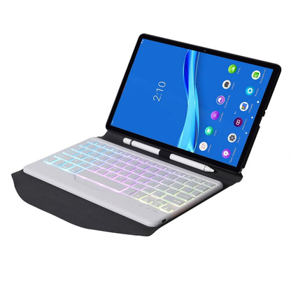 BM10S Backlight Edition Diamond Texture Detachable Bluetooth Keyboard Leather Tablet Case with Pen Slot & Triangular Back Support For Lenovo Smart Tab M10 HPD Plus TB-X606F 10.3 inch(Black White) - Lenovo Keyboard by PMC Jewellery | Online Shopping South Africa | PMC Jewellery