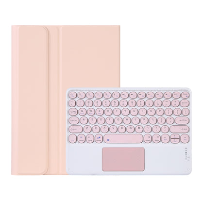 Y0N5-A TPU Tablet Case Lambskin Texture Round Keycap Bluetooth Keyboard Leather Tablet Case with Holder & Touchpad For Xiaomi Pad 5 / 5 Pro(Pink + Pink) - Others Keyboard by PMC Jewellery | Online Shopping South Africa | PMC Jewellery