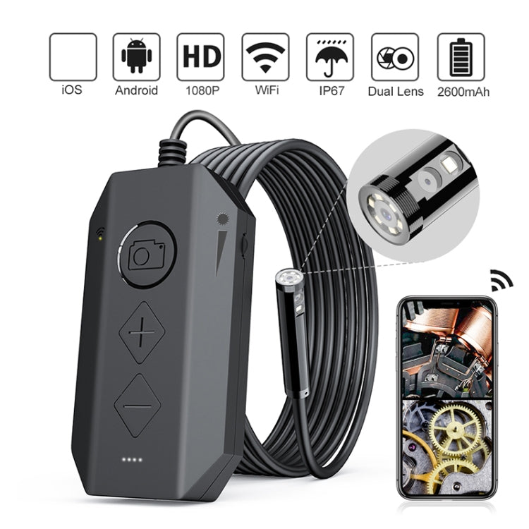 Y17 5MP 7.9mm Dual-lens HD Autofocus WiFi Industrial Digital Endoscope Zoomable Snake Camera, Cable Length:3.5m Hard Cable(Black) -  by PMC Jewellery | Online Shopping South Africa | PMC Jewellery | Buy Now Pay Later Mobicred