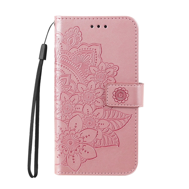 For OPPO Realme GT Master / Realme Q3 Pro 7-petal Flowers Embossing Pattern Horizontal Flip PU Leather Case with Holder & Card Slots & Wallet & Photo Frame(Rose Gold) - Realme Cases by PMC Jewellery | Online Shopping South Africa | PMC Jewellery | Buy Now Pay Later Mobicred