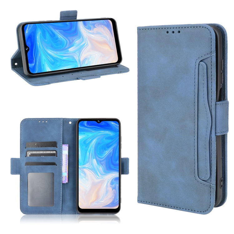 For Doogee N40 Pro Skin Feel Calf Pattern Horizontal Flip Leather Case with Holder & Card Slots & Photo Frame(Blue) - More Brand by PMC Jewellery | Online Shopping South Africa | PMC Jewellery | Buy Now Pay Later Mobicred