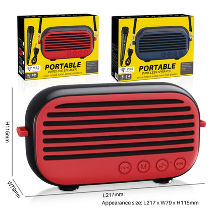 New Rixing NR-3000M Bluetooth 5.0 Portable Karaoke Wireless Bluetooth Speaker with Microphone & Shoulder Strap(Red) - Desktop Speaker by NewRixing | Online Shopping South Africa | PMC Jewellery | Buy Now Pay Later Mobicred