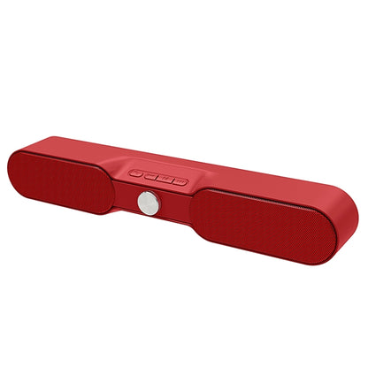 NewRixing NR-4017 TWS Pure Color Soundbar Bluetooth Speaker with Knob(Red) - Desktop Speaker by NewRixing | Online Shopping South Africa | PMC Jewellery | Buy Now Pay Later Mobicred