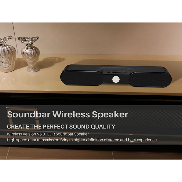 NewRixing NR-4017 TWS Pure Color Soundbar Bluetooth Speaker with Knob(Black) - Desktop Speaker by NewRixing | Online Shopping South Africa | PMC Jewellery | Buy Now Pay Later Mobicred