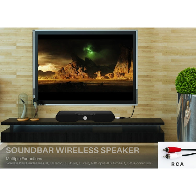 NewRixing NR-4017A TWS Graffiti Soundbar Bluetooth Speaker with Knob(Music Melody) - Desktop Speaker by NewRixing | Online Shopping South Africa | PMC Jewellery | Buy Now Pay Later Mobicred