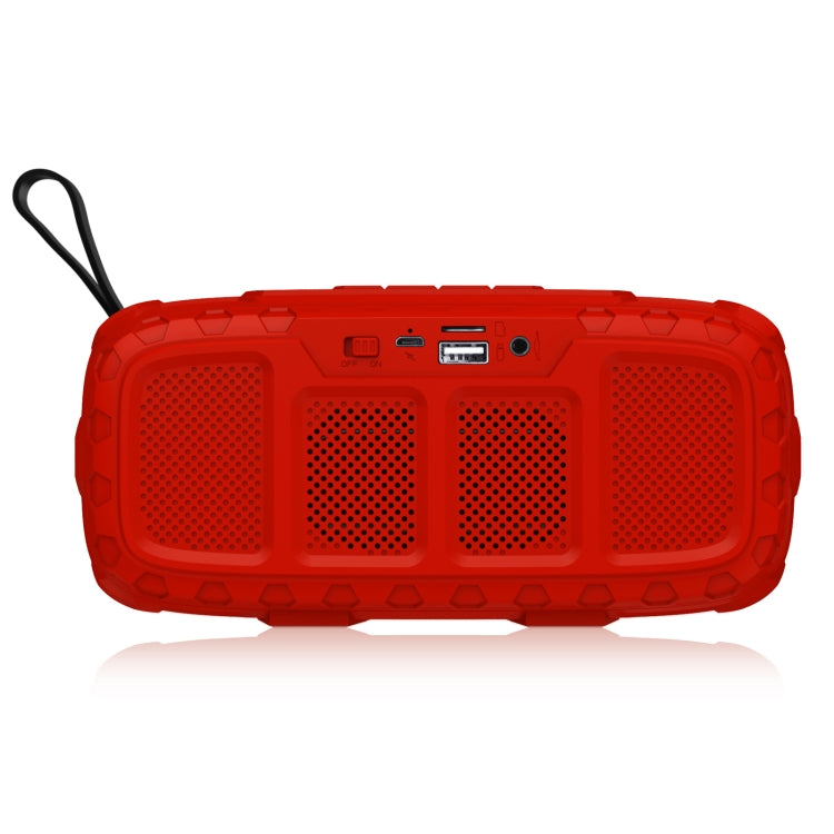 NewRixing NR-5018 Outdoor Portable Bluetooth Speaker, Support Hands-free Call / TF Card / FM / U Disk(Red+Black) - Desktop Speaker by NewRixing | Online Shopping South Africa | PMC Jewellery | Buy Now Pay Later Mobicred