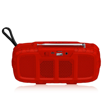 NewRixing NR-5018FM Outdoor Portable Bluetooth Speaker with Antenna, Support Hands-free Call / TF Card / FM / U Disk(Red+Black) - Desktop Speaker by NewRixing | Online Shopping South Africa | PMC Jewellery | Buy Now Pay Later Mobicred