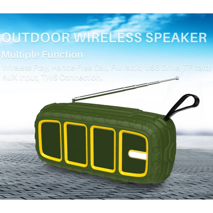 NewRixing NR-5018FM Outdoor Portable Bluetooth Speaker with Antenna, Support Hands-free Call / TF Card / FM / U Disk(Black) - Desktop Speaker by NewRixing | Online Shopping South Africa | PMC Jewellery | Buy Now Pay Later Mobicred