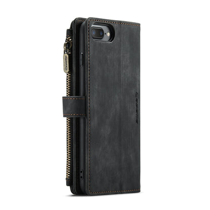 CaseMe-C30 PU + TPU Multifunctional Horizontal Flip Leather Case with Holder & Card Slot & Wallet & Zipper Pocket For iPhone 8 Plus & 7 Plus & 6 Plus(Black) - More iPhone Cases by CaseMe | Online Shopping South Africa | PMC Jewellery | Buy Now Pay Later Mobicred