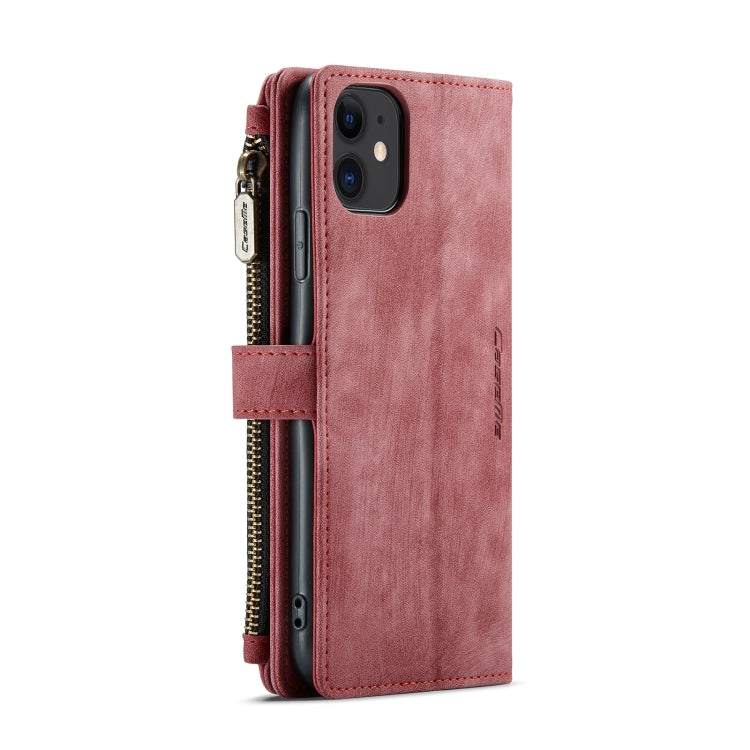 For iPhone 11 CaseMe-C30 PU + TPU Multifunctional Horizontal Flip Leather Case with Holder & Card Slot & Wallet & Zipper Pocket (Red) - iPhone 11 Cases by CaseMe | Online Shopping South Africa | PMC Jewellery | Buy Now Pay Later Mobicred