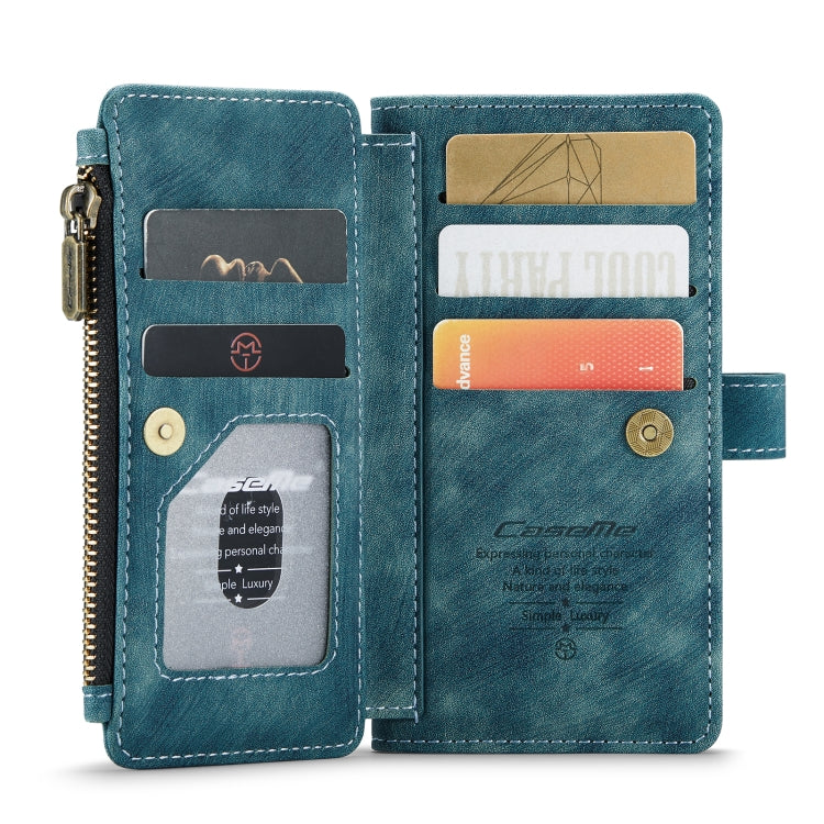 For iPhone X / XS CaseMe-C30 PU + TPU Multifunctional Horizontal Flip Leather Case with Holder & Card Slot & Wallet & Zipper Pocket(Blue) - More iPhone Cases by CaseMe | Online Shopping South Africa | PMC Jewellery | Buy Now Pay Later Mobicred