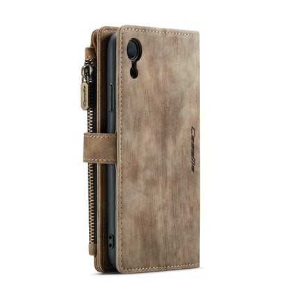 For iPhone XR CaseMe-C30 PU + TPU Multifunctional Horizontal Flip Leather Case with Holder & Card Slot & Wallet & Zipper Pocket(Brown) - More iPhone Cases by CaseMe | Online Shopping South Africa | PMC Jewellery | Buy Now Pay Later Mobicred