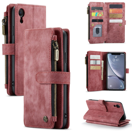 For iPhone XR CaseMe-C30 PU + TPU Multifunctional Horizontal Flip Leather Case with Holder & Card Slot & Wallet & Zipper Pocket(Red) - More iPhone Cases by CaseMe | Online Shopping South Africa | PMC Jewellery | Buy Now Pay Later Mobicred