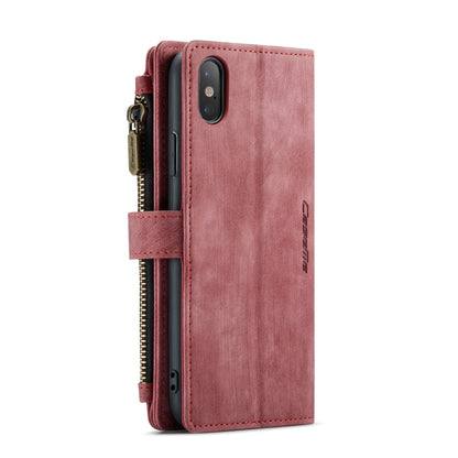 For iPhone XS Max CaseMe-C30 PU + TPU Multifunctional Horizontal Flip Leather Case with Holder & Card Slot & Wallet & Zipper Pocket(Red) - More iPhone Cases by CaseMe | Online Shopping South Africa | PMC Jewellery | Buy Now Pay Later Mobicred