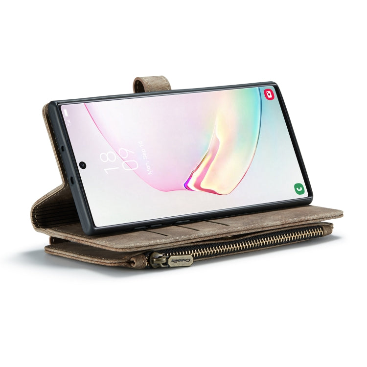 For Samsung Galaxy Note10+ CaseMe-C30 PU + TPU Multifunctional Horizontal Flip Leather Case with Holder & Card Slot & Wallet & Zipper Pocket(Brown) - Galaxy Phone Cases by CaseMe | Online Shopping South Africa | PMC Jewellery | Buy Now Pay Later Mobicred