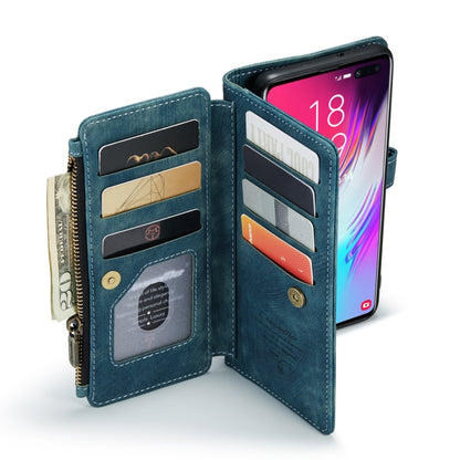 For Samsung Galaxy S10+ CaseMe-C30 PU + TPU Multifunctional Horizontal Flip Leather Case with Holder & Card Slot & Wallet & Zipper Pocket(Blue) - Galaxy Phone Cases by CaseMe | Online Shopping South Africa | PMC Jewellery | Buy Now Pay Later Mobicred