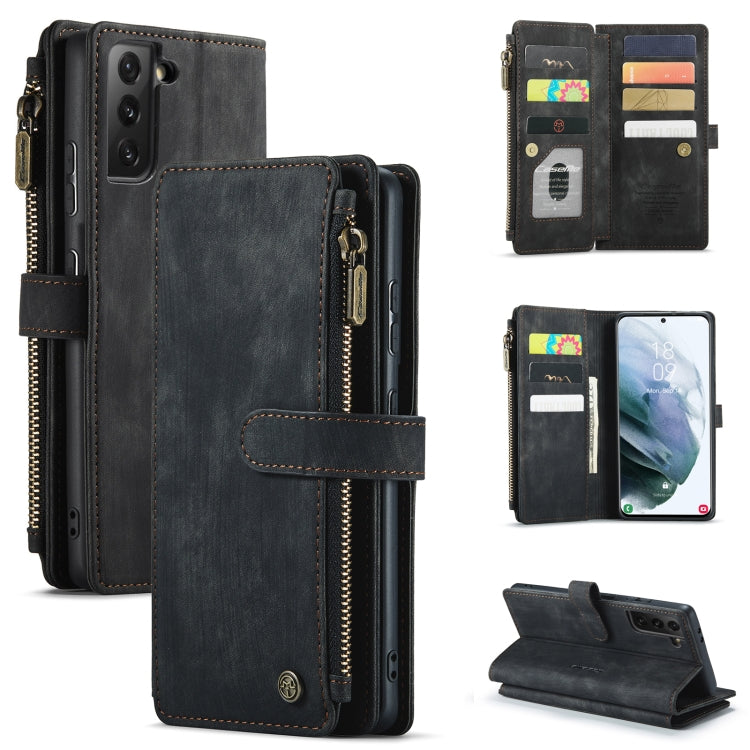 For Samsung Galaxy S21+ 5G CaseMe-C30 PU + TPU Multifunctional Horizontal Flip Leather Case with Holder & Card Slot & Wallet & Zipper Pocket(Black) - Galaxy S21+ 5G Cases by CaseMe | Online Shopping South Africa | PMC Jewellery | Buy Now Pay Later Mobicred