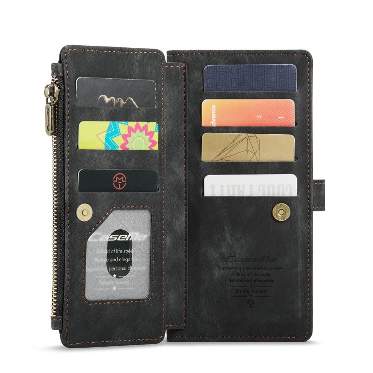 For Samsung Galaxy S21 FE CaseMe-C30 PU + TPU Multifunctional Horizontal Flip Leather Case with Holder & Card Slot & Wallet & Zipper Pocket(Black) - Galaxy Phone Cases by CaseMe | Online Shopping South Africa | PMC Jewellery | Buy Now Pay Later Mobicred