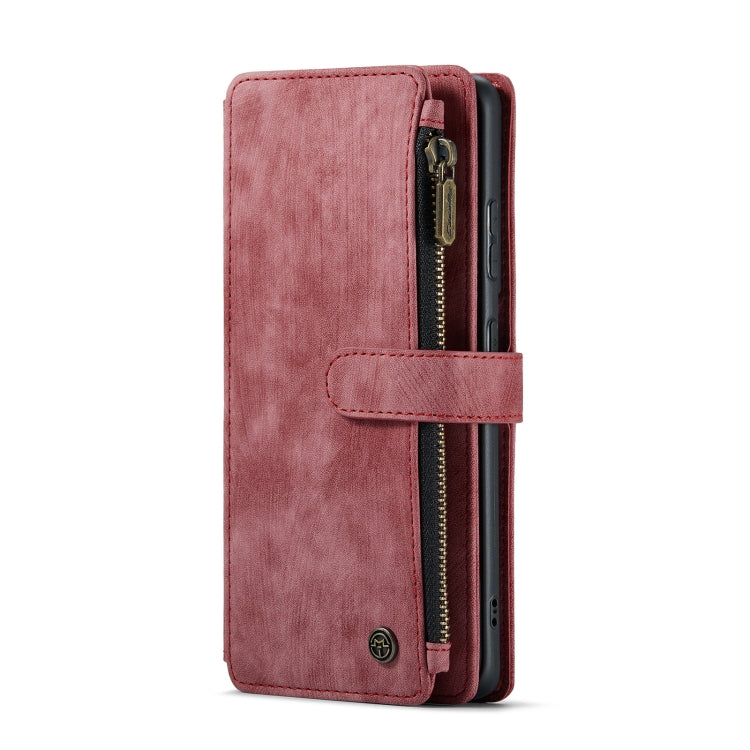 For Samsung Galaxy S21 FE CaseMe-C30 PU + TPU Multifunctional Horizontal Flip Leather Case with Holder & Card Slot & Wallet & Zipper Pocket(Red) - Galaxy Phone Cases by CaseMe | Online Shopping South Africa | PMC Jewellery | Buy Now Pay Later Mobicred