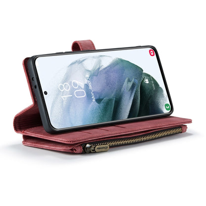 For Samsung Galaxy S21 FE CaseMe-C30 PU + TPU Multifunctional Horizontal Flip Leather Case with Holder & Card Slot & Wallet & Zipper Pocket(Red) - Galaxy Phone Cases by CaseMe | Online Shopping South Africa | PMC Jewellery | Buy Now Pay Later Mobicred